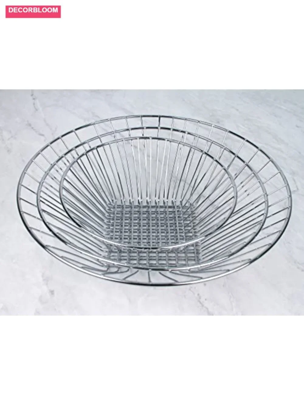 3-Tier Wire Hanging Basket Chrome Kitchen Storage Organizer